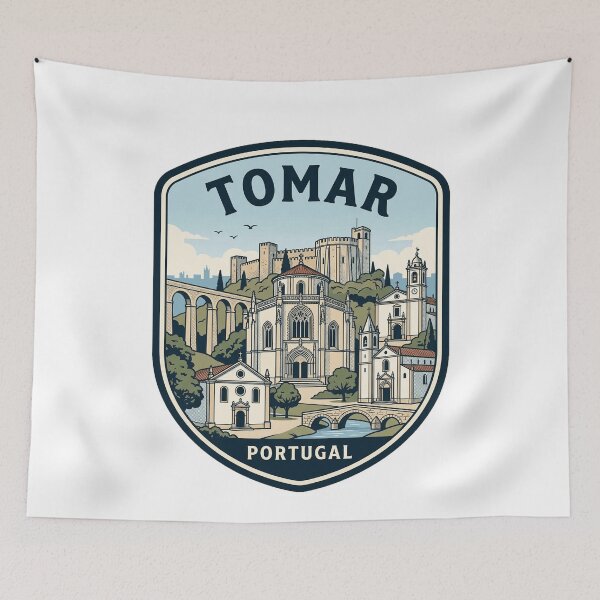 Item preview, Tomar Portugal Vintage Travel Badge Illustration designed and sold by k3rstman1.