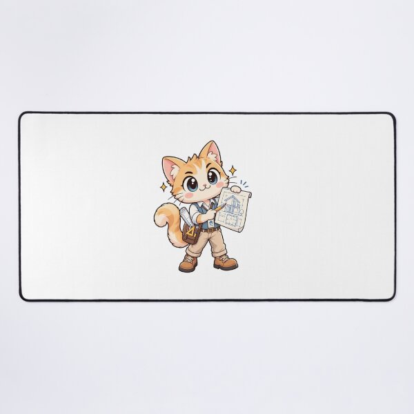 Item preview, Cute Architect Cat With Blueprint designed and sold by HoopeStylee.
