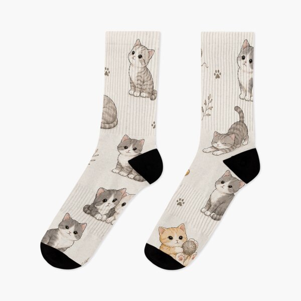 Item preview, Cozy Cat Lovers – Cute Kittens & Yarn Neutral Pattern designed and sold by HO•Designs.