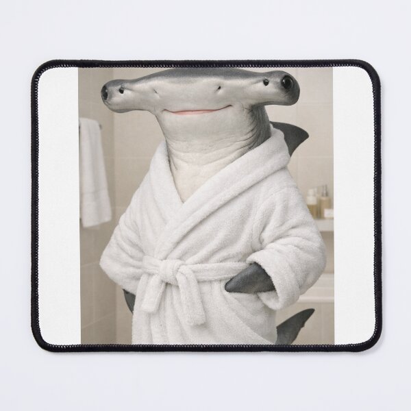 Item preview, Hammerhead Shark Wearing a Bathrobe designed and sold by Sillytoe.