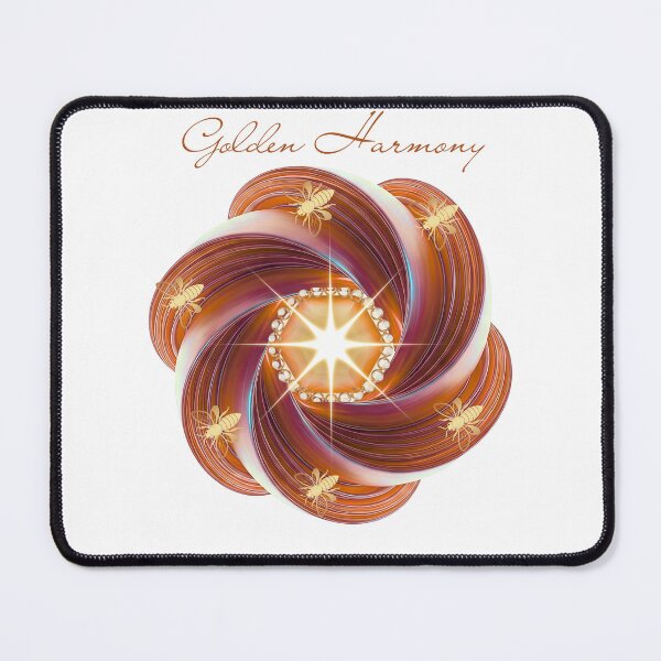 Item preview, Golden Harmony - The Luminescent Bee Mandala designed and sold by MinimalAurashop.