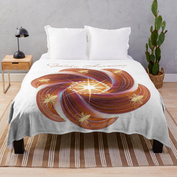 Item preview, Golden Harmony - The Luminescent Bee Mandala designed and sold by MinimalAurashop.