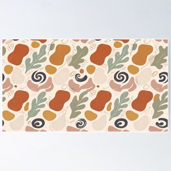 Item preview, X Aesthetic Vintage Abstract Floral Seamless Pattern Art designed and sold by ART ATTACK ZONE.