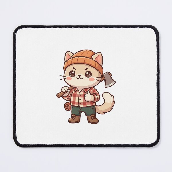 Item preview, Kawaii Cat Lumberjack Ready For Work designed and sold by HoopeStylee.