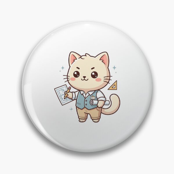Item preview, Kawaii Cat Architect Designing Buildings designed and sold by HoopeStylee.