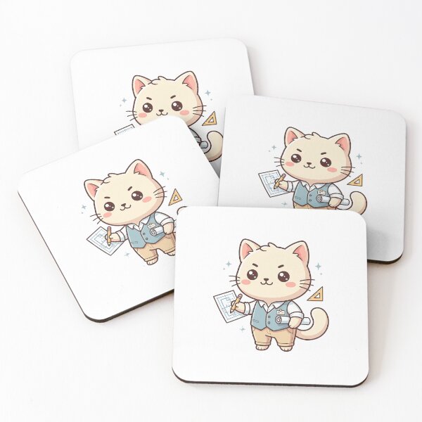 Item preview, Kawaii Cat Architect Designing Buildings designed and sold by HoopeStylee.