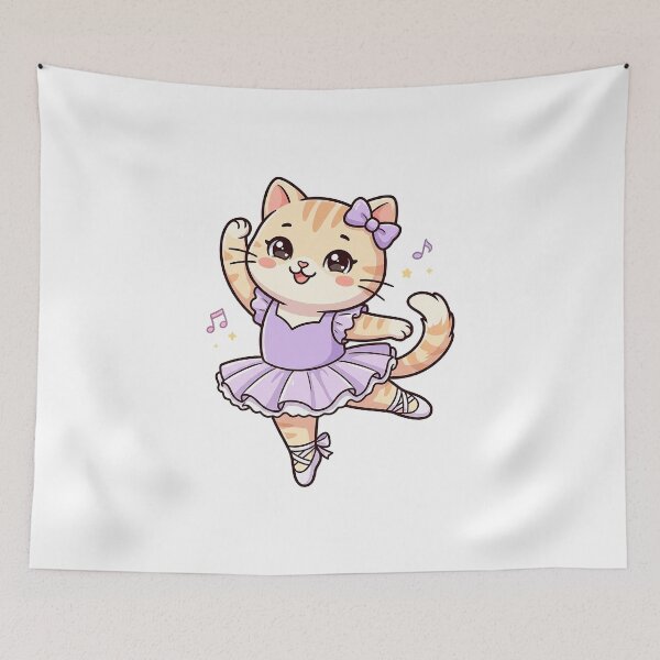 Aperçu de l'œuvre Chat ballerine danseuse mignonne créée et vendue par HoopeStylee.