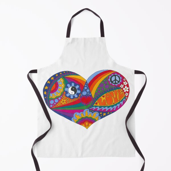 Item preview, Psychedelic Heart Art White– Retro Hippie Rainbow Groovy Peace Design designed and sold by Kellie Espie Art.