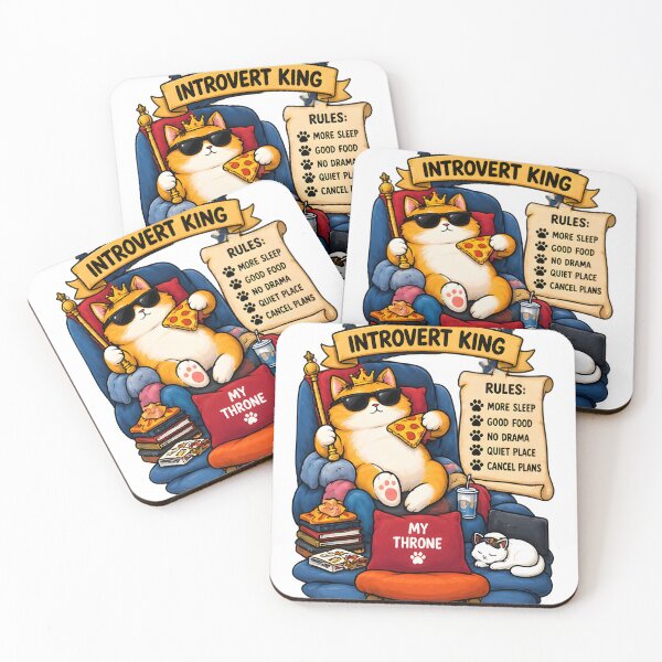 Item preview, Introvert King Cat Funny Royalty designed and sold by Social Battery Co..