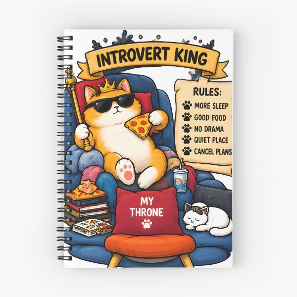 Item preview, Introvert King Cat Funny Royalty designed and sold by Social Battery Co..
