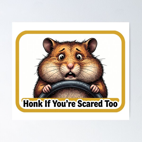 Item preview, Honk Scared Hamster Sign designed and sold by Roy & Tiffany.