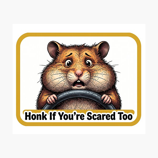 Item preview, Honk Scared Hamster Sign designed and sold by Roy & Tiffany.