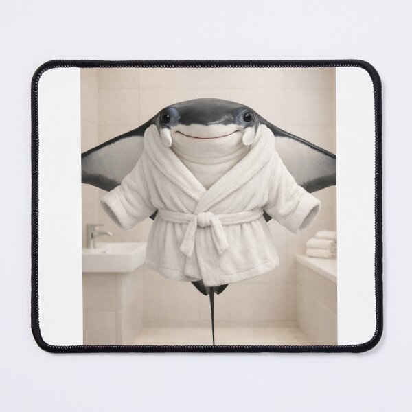 Item preview, Manta Ray Wearing a Cozy Bathrobe designed and sold by Sillytoe.