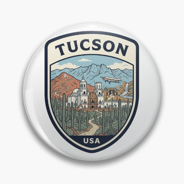 Item preview, Tucson Arizona Saguaro Desert Vintage Travel Badge designed and sold by k3rstman1.