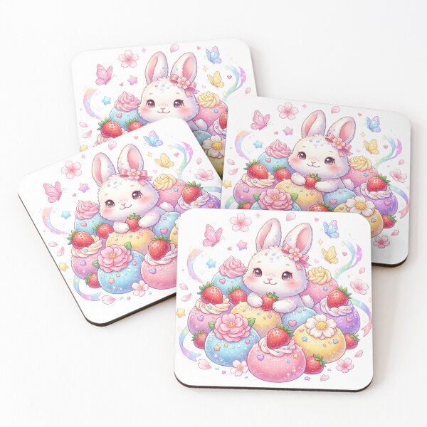 Item preview, White bunny emerging from mochi designed and sold by kidoramagic.