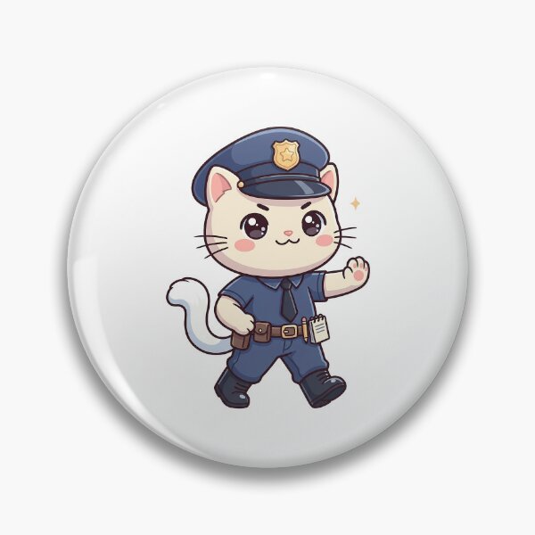 Item preview, Kawaii Cat Police Officer Ready To Help designed and sold by HoopeStylee.
