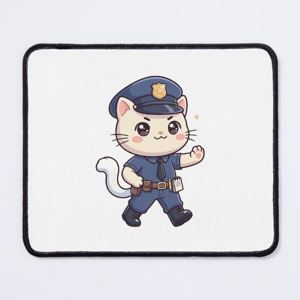 Item preview, Kawaii Cat Police Officer Ready To Help designed and sold by HoopeStylee.