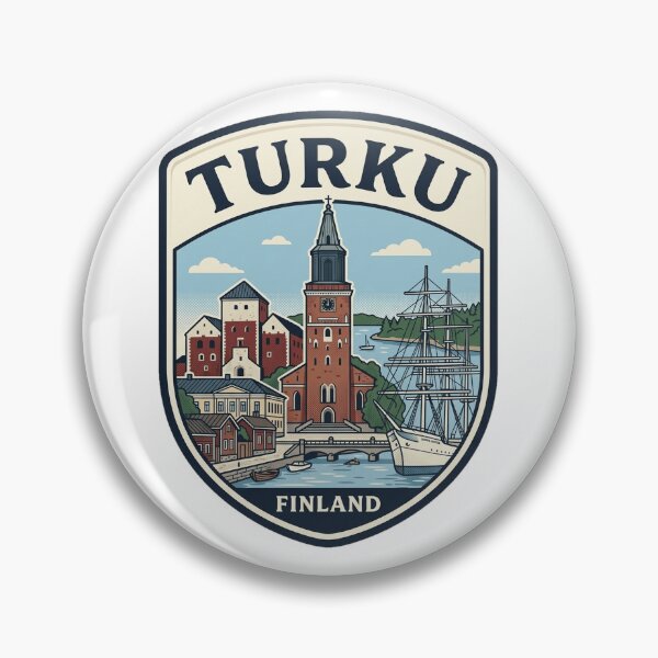 Artikelvorschau, Turku Finnland Vintage Reiseabzeichen entworfen und verkauft von k3rstman1.