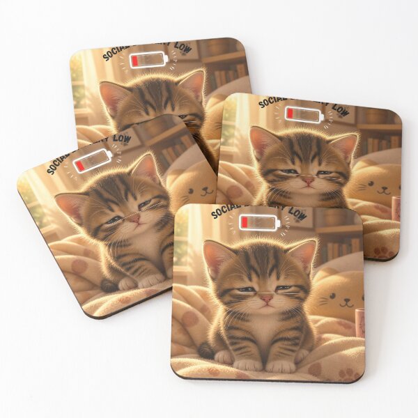 Item preview, Low Battery Grumpy Cat - Funny Introvert Kitten Art designed and sold by SALVO180674.