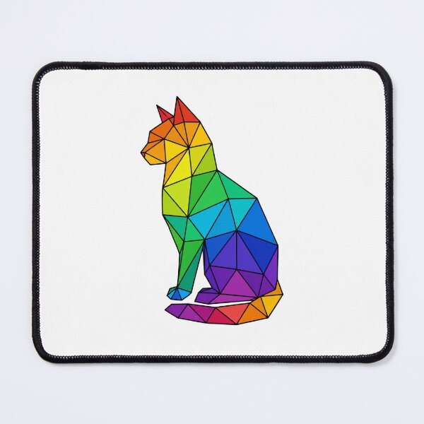 Item preview, Geometric Rainbow Cat T-Shirt | Low Poly Cat Graphic Tee | Colorful Polygon Animal Art | Modern Cat Lover Gift | Abstract Rainbow Design designed and sold by cozydrops.