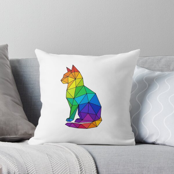 Item preview, Geometric Rainbow Cat T-Shirt | Low Poly Cat Graphic Tee | Colorful Polygon Animal Art | Modern Cat Lover Gift | Abstract Rainbow Design designed and sold by cozydrops.