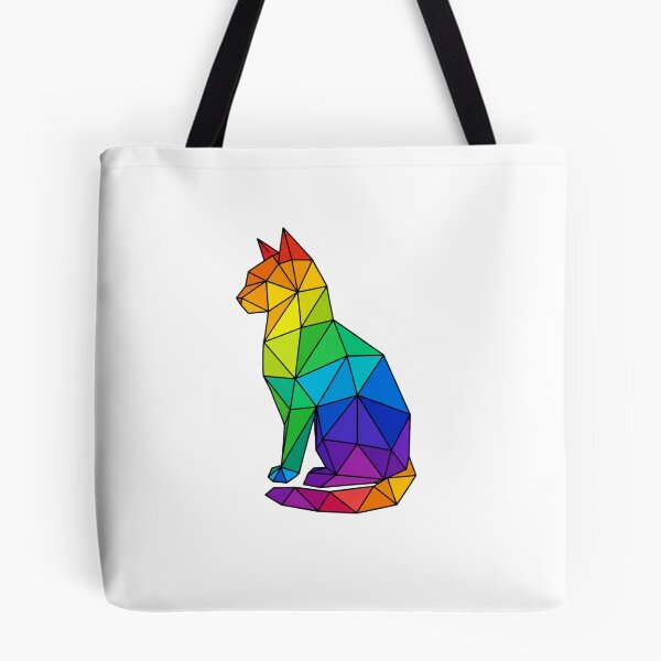 Item preview, Geometric Rainbow Cat T-Shirt | Low Poly Cat Graphic Tee | Colorful Polygon Animal Art | Modern Cat Lover Gift | Abstract Rainbow Design designed and sold by cozydrops.