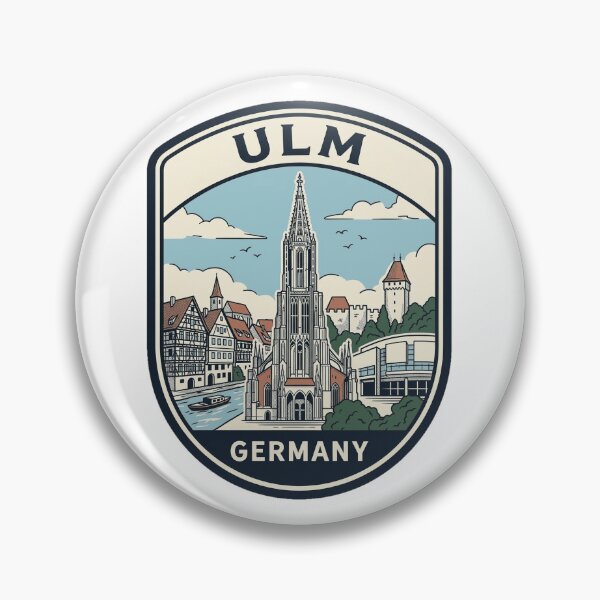 Item preview, Vintage Ulm Germany City Skyline Travel Badge designed and sold by k3rstman1.