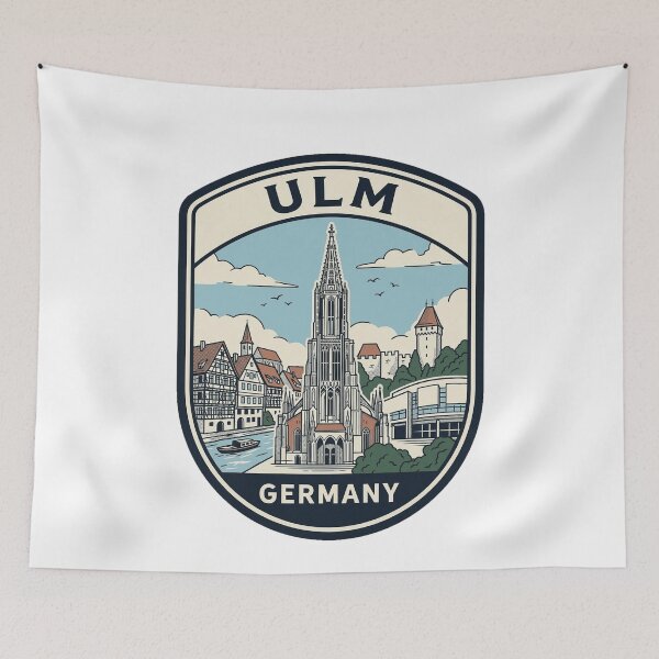 Item preview, Vintage Ulm Germany City Skyline Travel Badge designed and sold by k3rstman1.