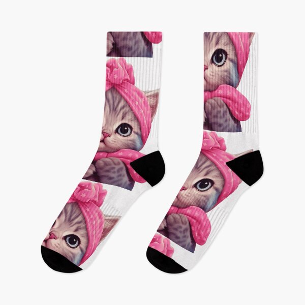 Item preview, Cute Kitten in Pink Turban Star Headscarf | Kawaii Cat Art designed and sold by L&L.