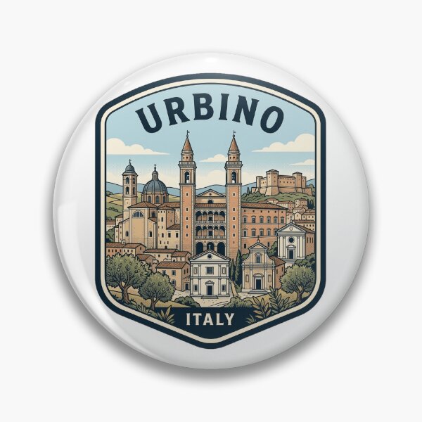 Item preview, Urbino Italy Vintage Travel Badge Skyline designed and sold by k3rstman1.
