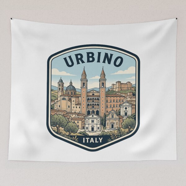 Item preview, Urbino Italy Vintage Travel Badge Skyline designed and sold by k3rstman1.