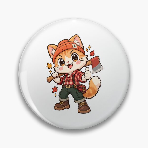 Item preview, Cute Lumberjack Cat With Axe designed and sold by HoopeStylee.