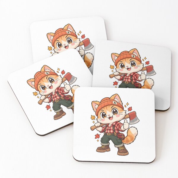 Item preview, Cute Lumberjack Cat With Axe designed and sold by HoopeStylee.