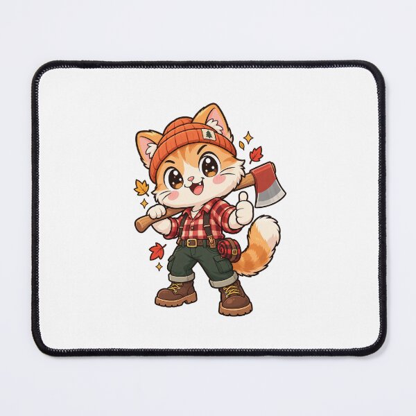 Item preview, Cute Lumberjack Cat With Axe designed and sold by HoopeStylee.