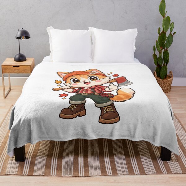Item preview, Cute Lumberjack Cat With Axe designed and sold by HoopeStylee.