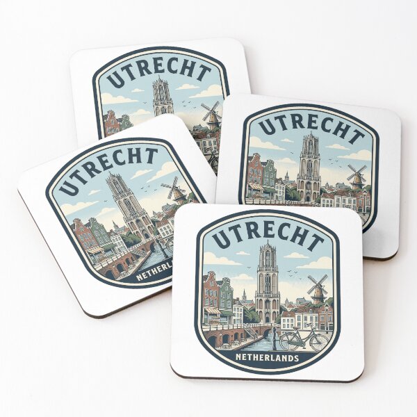Item preview, Vintage Utrecht Netherlands Cityscape Travel Badge designed and sold by k3rstman1.
