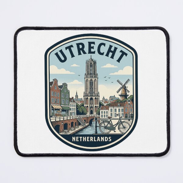Item preview, Vintage Utrecht Netherlands Cityscape Travel Badge designed and sold by k3rstman1.