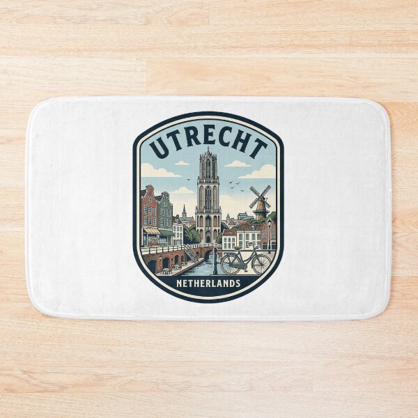 Item preview, Vintage Utrecht Netherlands Cityscape Travel Badge designed and sold by k3rstman1.