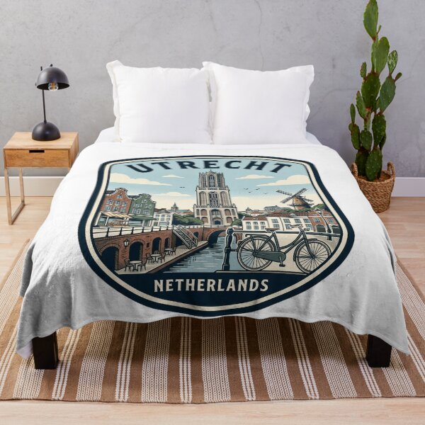 Item preview, Vintage Utrecht Netherlands Cityscape Travel Badge designed and sold by k3rstman1.