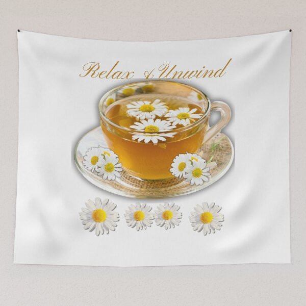 Item preview, "Relax & Unwind" - Chamomile Tea Elegance designed and sold by MinimalAurashop.