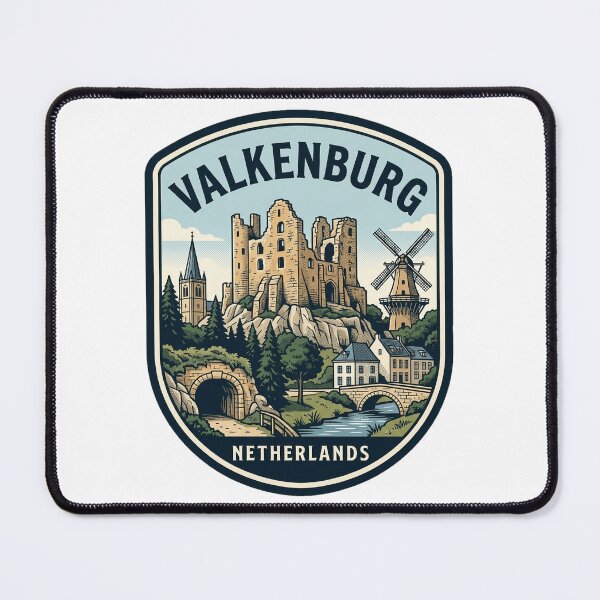 Item preview, Valkenburg Netherlands Castle Ruins Vintage Travel Emblem designed and sold by k3rstman1.