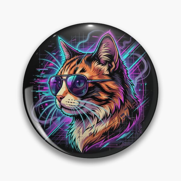 Artikelvorschau, Vaporwave-Katze entworfen und verkauft von Retrowave Rat.