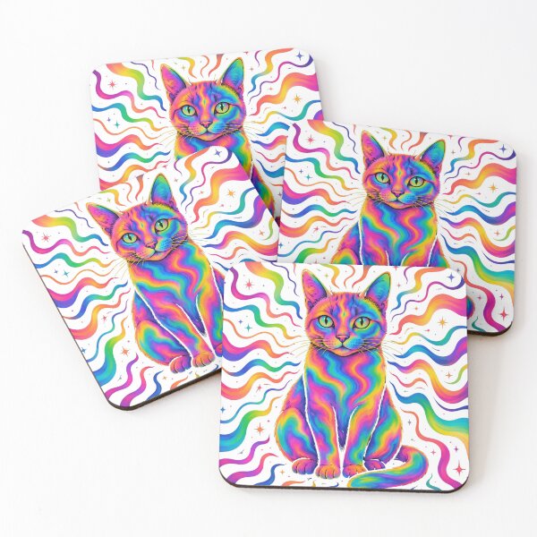 Item preview, Psychedelic Rainbow Cat T-Shirt | Trippy Neon Cat Graphic Tee | Colorful Cosmic Kitty Art | Festival Rave Shirt | Cute Cat Lover Gift designed and sold by cozydrops.