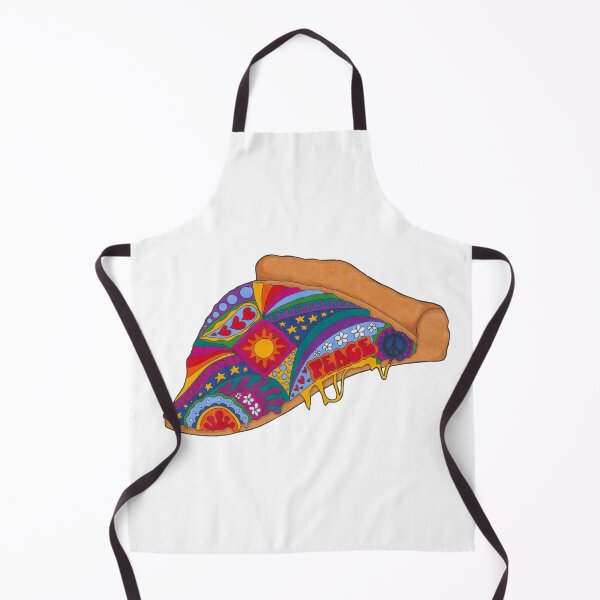 Item preview, Psychedelic Peace of Pizza Art White– Retro Hippie Rainbow Groovy Peace Design designed and sold by Kellie Espie Art.
