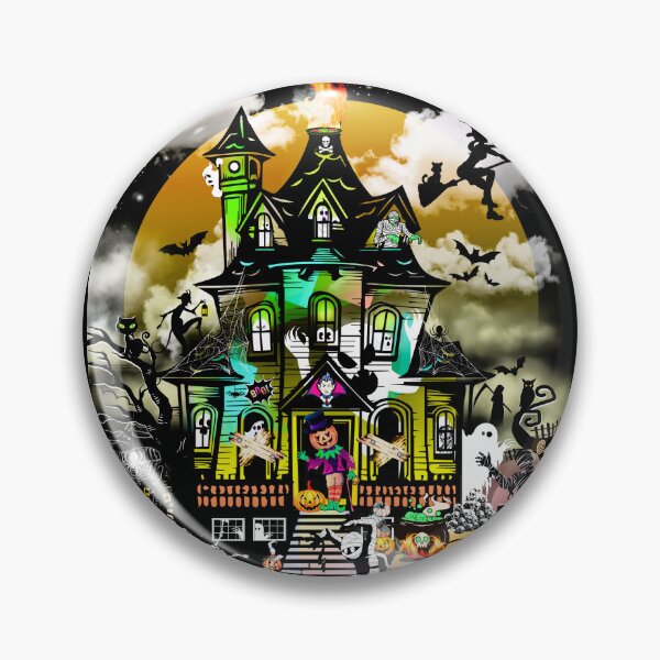 Item preview, Spooky Haunted Manor Vintage Halloween Poster designed and sold by AXENT Designs.