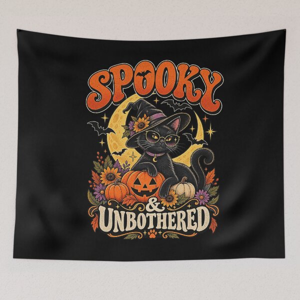 Item preview, Spooky and Unbothered Black Cat Witch Halloween designed and sold by VioletNance.