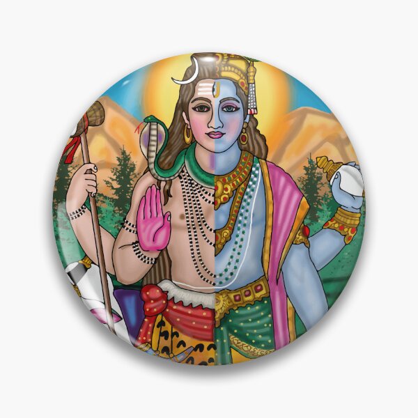 Item preview, Lord Harihara Digital Drawing | Shiva Vishnu Divine Hindu Artwork Illustration designed and sold by Harshit_Digital_Arts.