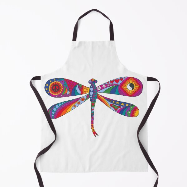 Item preview, Psychedelic Dragonfly Art White– Retro Hippie Rainbow Groovy Peace Design designed and sold by Kellie Espie Art.