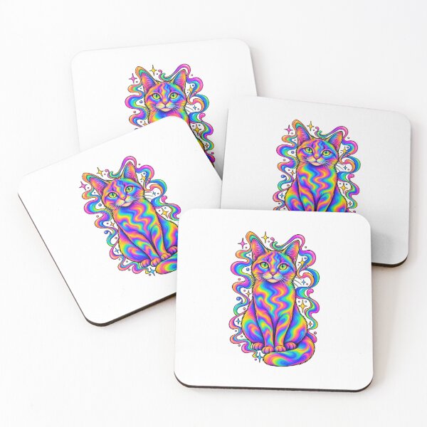 Item preview, Neon Rainbow Cat T-Shirt | Trippy Psychedelic Kitty Graphic | Vibrant Festival Art Tee | Colorful Cat Lover Gift | EDM Rave Shirt designed and sold by cozydrops.