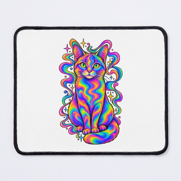 Item preview, Neon Rainbow Cat T-Shirt | Trippy Psychedelic Kitty Graphic | Vibrant Festival Art Tee | Colorful Cat Lover Gift | EDM Rave Shirt designed and sold by cozydrops.